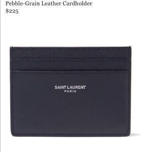 Authentic Saint Laurent Black Leather Card Wallet